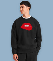 "Bite ya lip" Organic Cotton Mens Sweatshirt