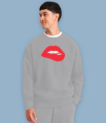 "Bite ya lip" Organic Cotton Mens Sweatshirt