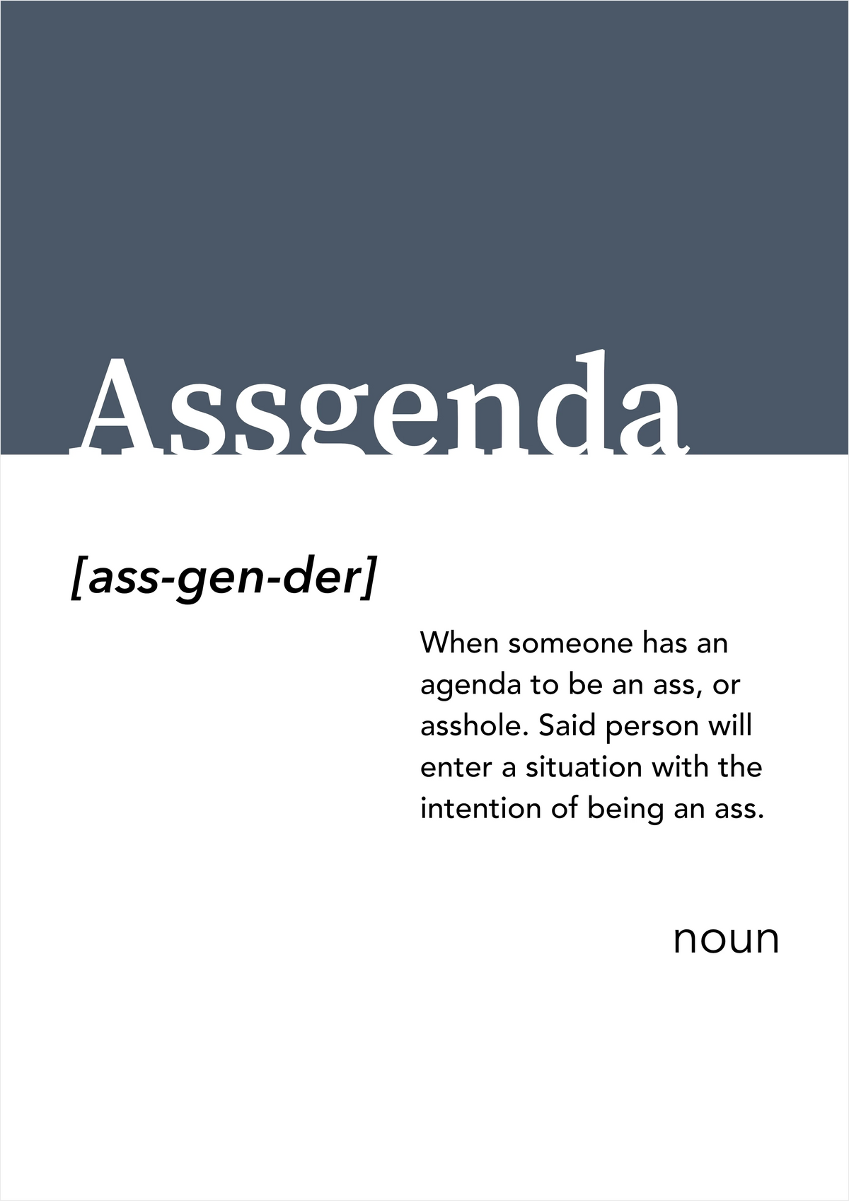 Assgenda Alt-dictionary Print