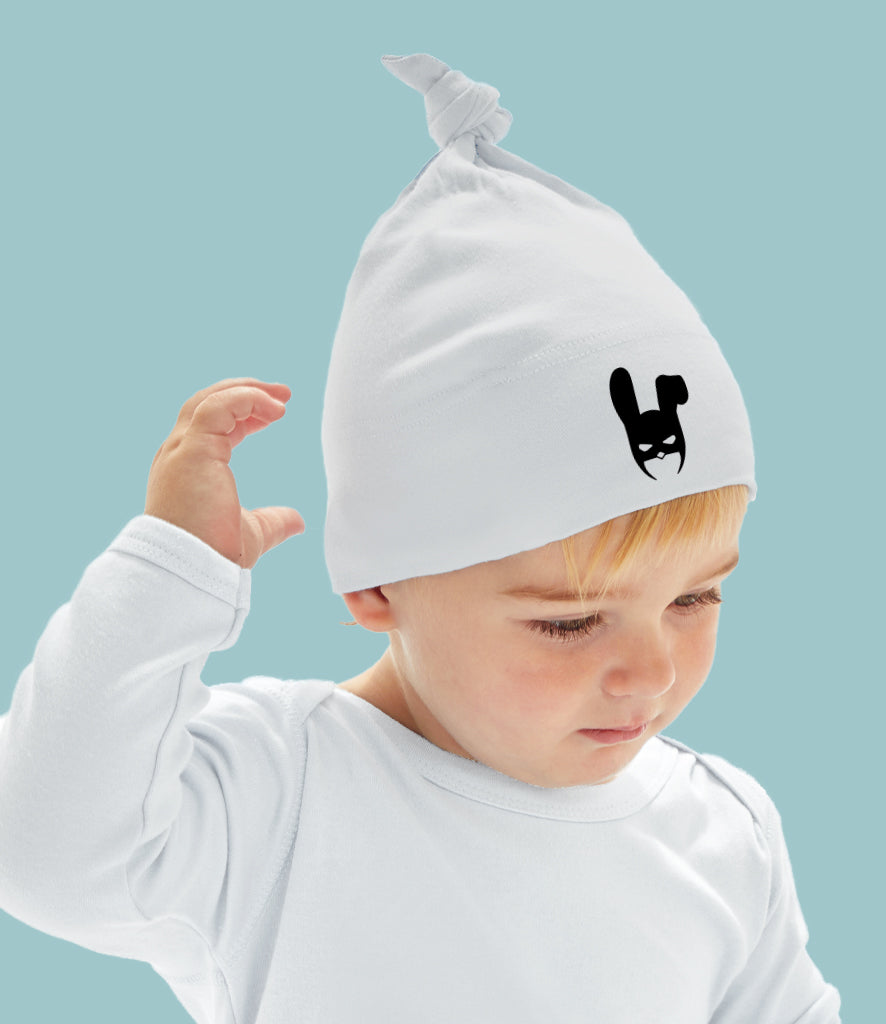 "Bunnyman" Organic Cotton Single Knotted Baby's Hat