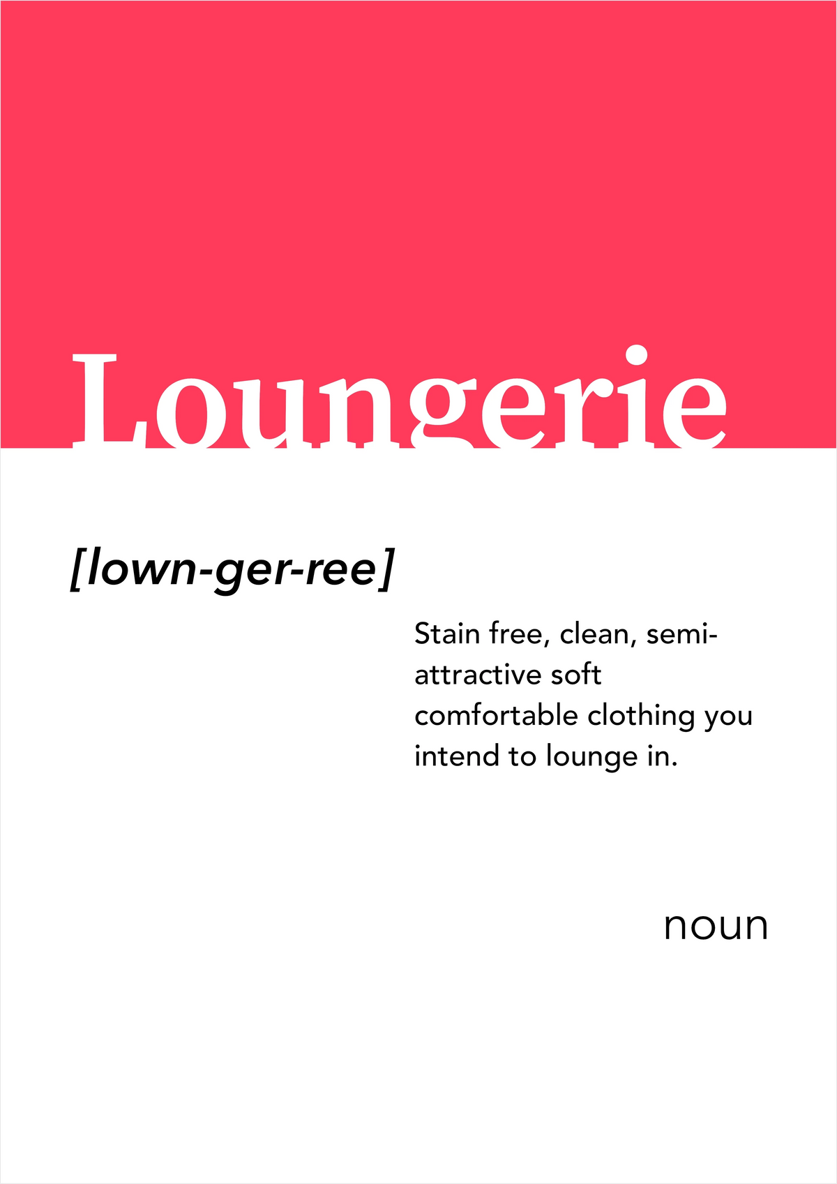 Loungerie Alt-dictionary Print