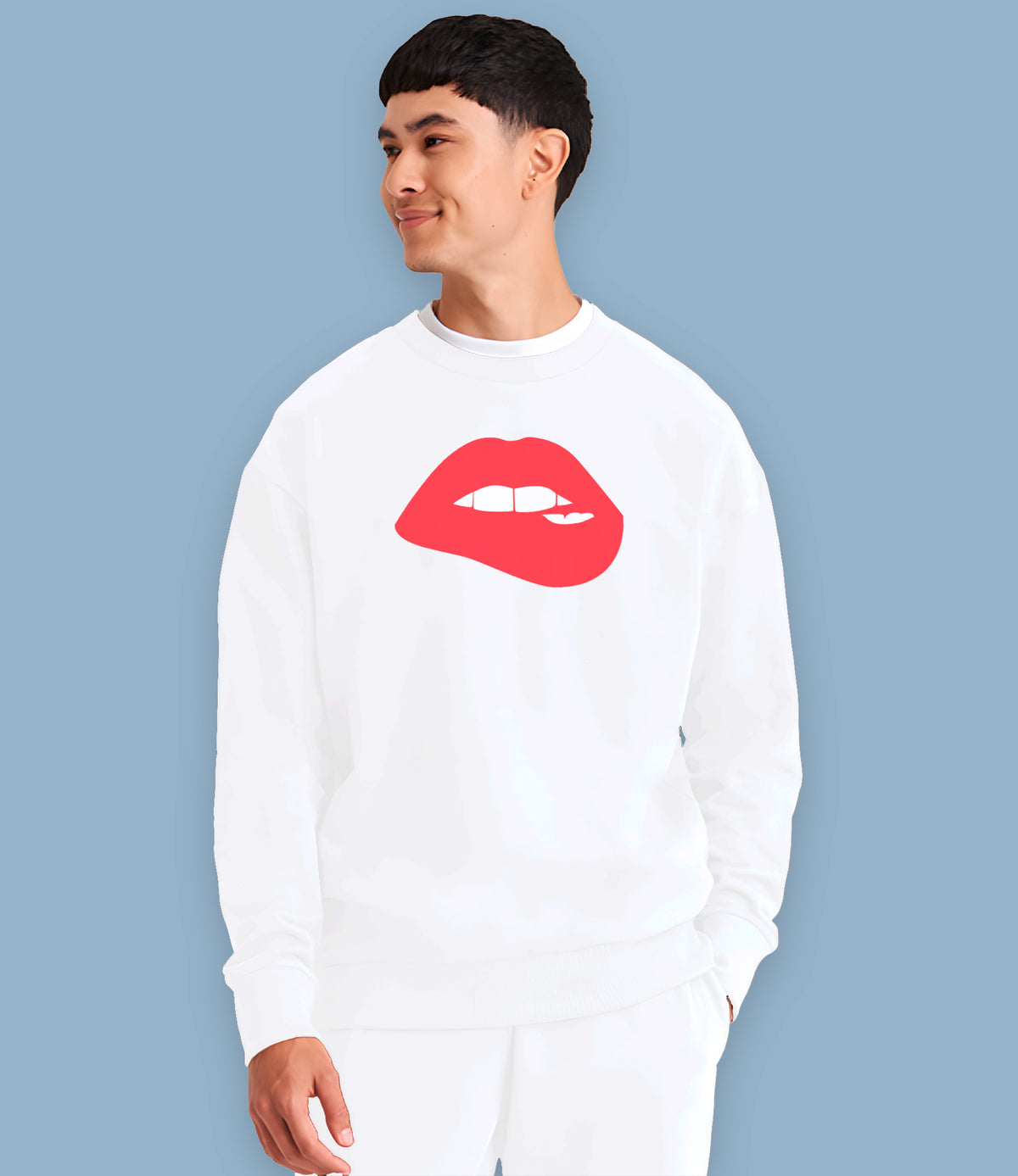 "Bite ya lip" Organic Cotton Mens Sweatshirt