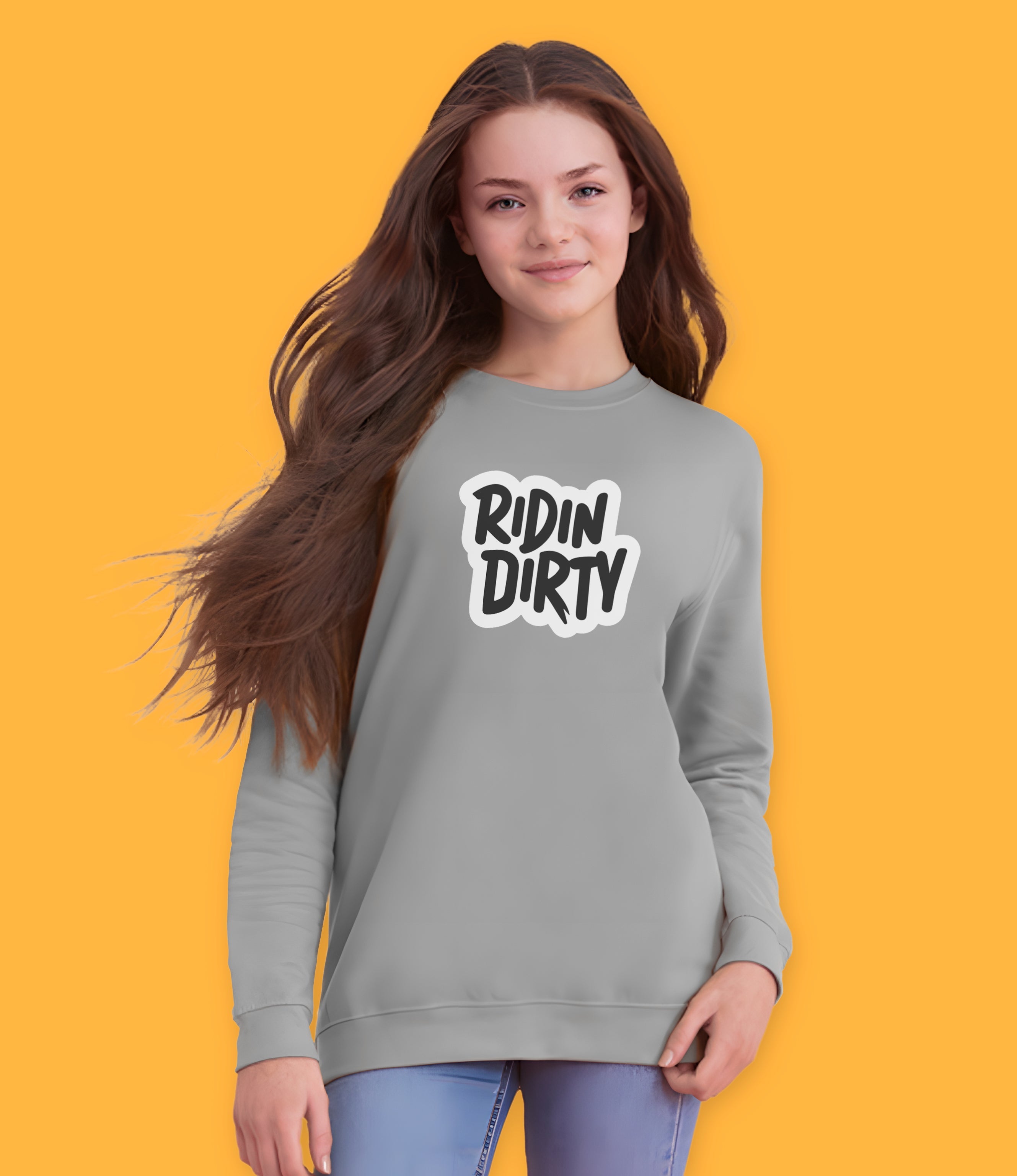 "Ridin Dirty" Organic Cotton Kids & Tweens Girls Sweatshirt