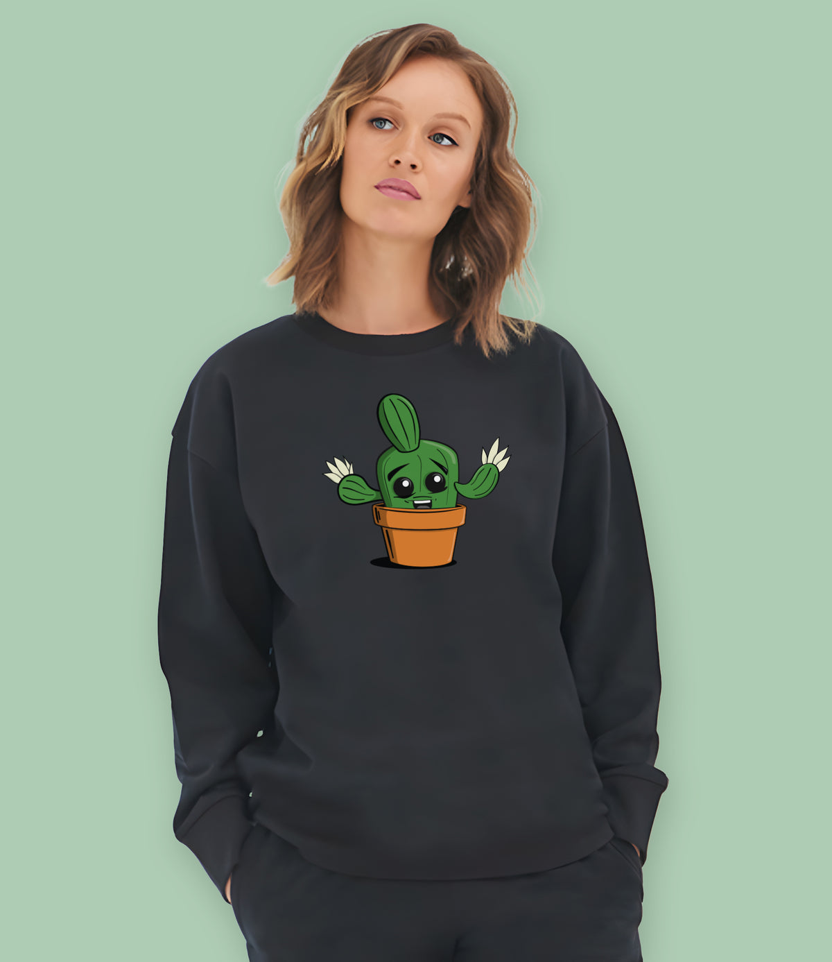 Cactus Carlos Organic Cotton Womens Sweatshirt